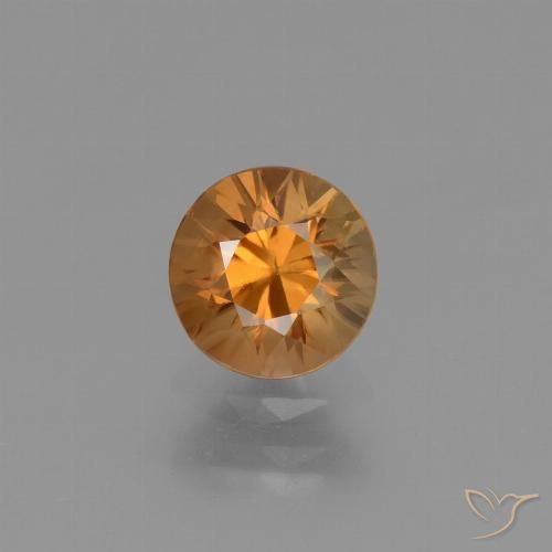 1.36ct Natural Marrón naranja Circón, Redondo, VVS-VS