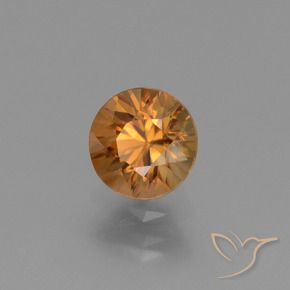 Circón Marrón naranja natural de 1.36 ct, Redondo, VVS-VS