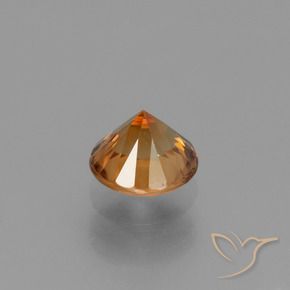 Circón Marrón naranja natural de 1.36 ct, Redondo, VVS-VS