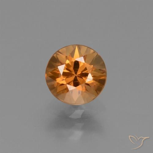 1.50ct Natural Naranja óxido Circón, Redondo, VVS-VS