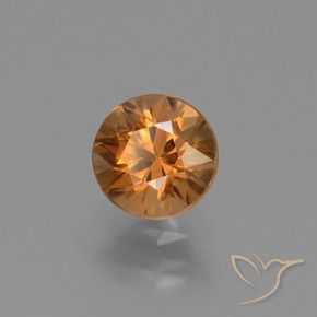 Circón Naranja óxido natural de 1.50 ct, Redondo, VVS-VS