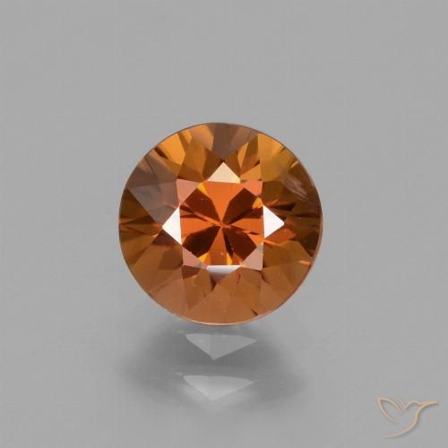 1.89ct Natural Naranja oscuro Circón, Redondo, VS