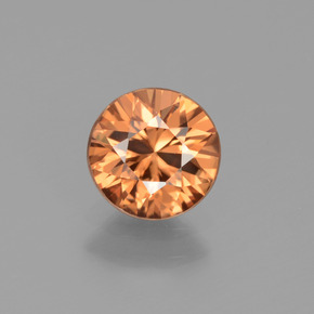 Circón naranja natural de 1,48 ct, corte redondo, VVS-VS