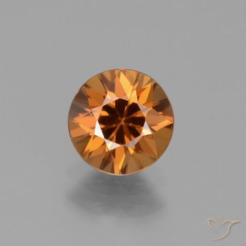 1.64ct Natural Naranja oscuro Circón, Redondo, VVS-VS