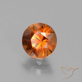 Circón Naranja medio natural de 1.70 ct, Redondo, VVS-VS