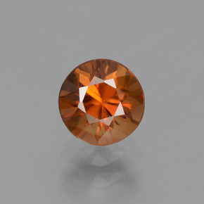 Circón naranja natural de 1,26 ct, corte redondo, VVS