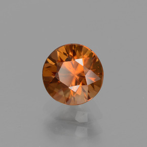 Circón naranja natural de 1,26 ct, corte redondo, VVS
