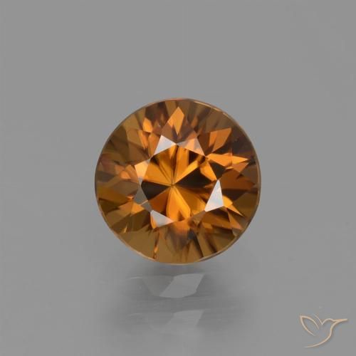 1.60ct Natural Naranja medio Circón, Redondo, VVS-VS