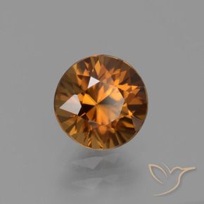 Circón Naranja medio natural de 1.60 ct, Redondo, VVS-VS