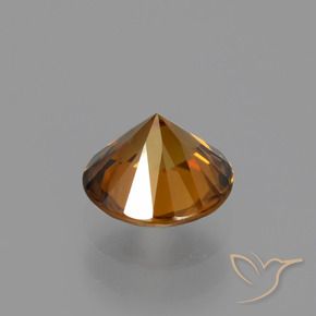 Circón Naranja medio natural de 1.60 ct, Redondo, VVS-VS