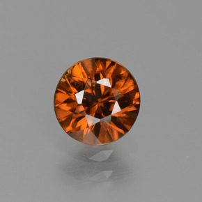 Circón naranja natural de 1,16 ct, corte redondo, VVS