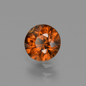 Circón naranja natural de 1,16 ct, corte redondo, VVS