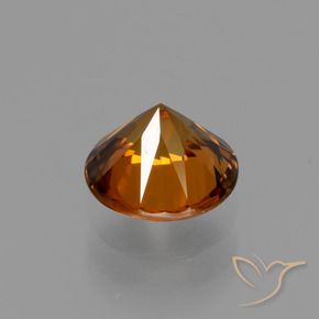 Circón Naranja medio natural de 1.65 ct, Redondo, VVS-VS