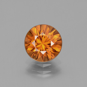 Circón naranja natural de 2,41 ct, corte redondo, VVS