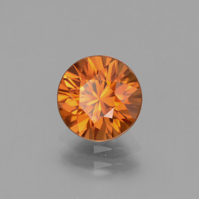 Circón naranja natural de 2,41 ct, corte redondo, VVS