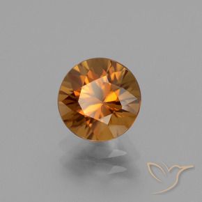Circón Naranja oscuro natural de 2.35 ct, Redondo, VVS