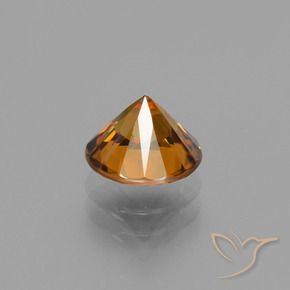 Circón Naranja oscuro natural de 2.35 ct, Redondo, VVS