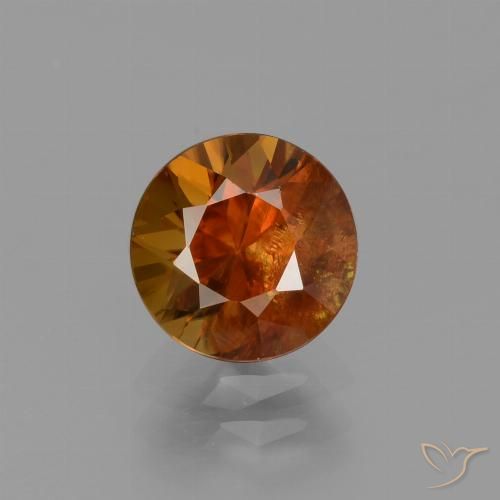 2.12ct Natural Naranja oscuro Circón, Redondo, VS-SI