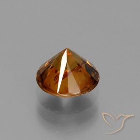 Circón Naranja oscuro natural de 2.12 ct, Redondo, VS-SI