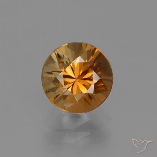 2.16ct Natural Naranja medio Circón, Redondo, VVS