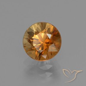 Circón Naranja medio natural de 2.16 ct, Redondo, VVS