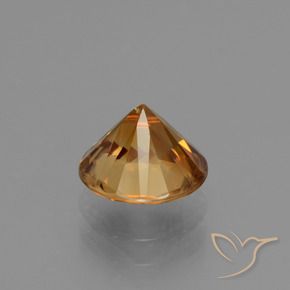 Circón Naranja medio natural de 2.16 ct, Redondo, VVS
