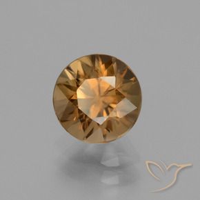 Circón Naranja medio natural de 2.15 ct, Redondo, VVS