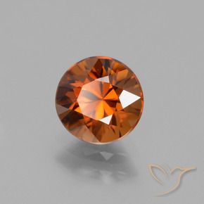 Circón Naranja amarillento natural de 1.72 ct, Redondo, VVS-VS