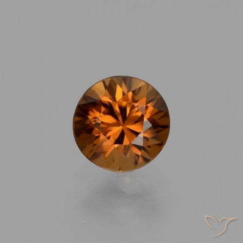 1.43ct Natural Naranja marrón intenso Circón, Redondo, VVS-VS