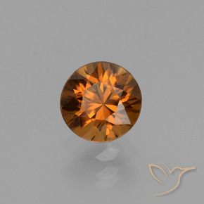 Circón Naranja marrón intenso natural de 1.43 ct, Redondo, VVS-VS