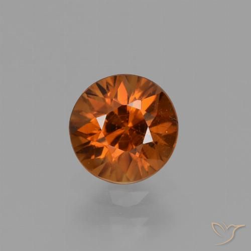 1.19ct Natural Ámbar naranja Circón, Redondo, VVS-VS