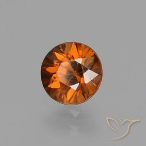 Circón Ámbar naranja natural de 1.19 ct, Redondo, VVS-VS