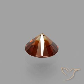 Circón Naranja rojizo oscuro natural de 1.19 ct, Redondo, VVS-VS