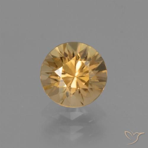 1.81ct Natural Dorado Circón, Redondo, VVS-VS