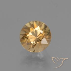 Circón Dorado natural de 1.81 ct, Redondo, VVS-VS