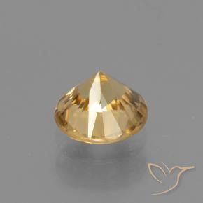 Circón Dorado natural de 1.81 ct, Redondo, VVS-VS