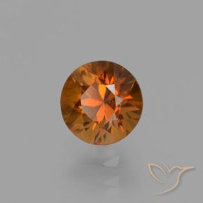 Circón Naranja oscuro medio natural de 1.38 ct, Redondo, VVS-VS