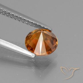 Circón Naranja medio natural de 1.32 ct, Redondo, VVS-VS