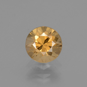 Circón Dorado natural de 1.19 ct, Corte Redondo, VVS