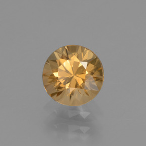 Circón Dorado natural de 1.19 ct, Corte Redondo, VVS