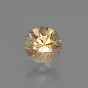 Circón oro natural de 1,25 ct, corte redondo, VVS
