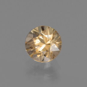 Circón oro natural de 1,25 ct, corte redondo, VVS