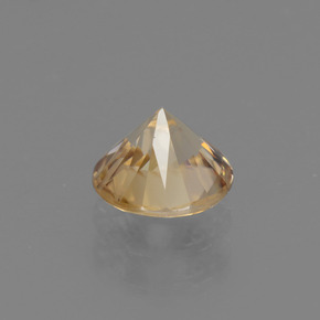Circón oro natural de 1,25 ct, corte redondo, VVS