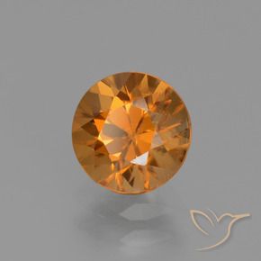 Circón Naranja oscuro natural de 1.66 ct, Redondo, VVS-VS