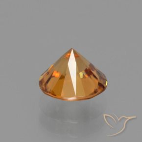 Circón Naranja oscuro natural de 1.66 ct, Redondo, VVS-VS