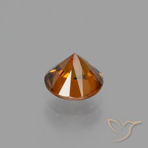 Circón Naranja oscuro natural de 1.61 ct, Redondo, VVS-VS