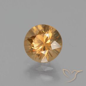 Circón Durazno dorado natural de 1.56 ct, Corte Redondo, VVS-VS