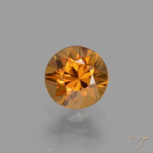 1.10ct Natural Marrón naranja Circón, Redondo, VVS-VS
