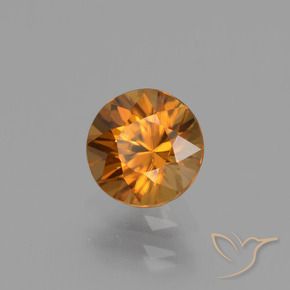 Circón Marrón naranja natural de 1.10 ct, Redondo, VVS-VS