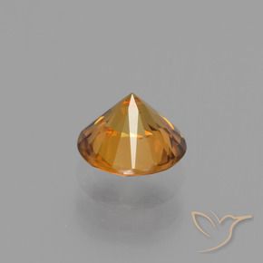 Circón Marrón naranja natural de 1.10 ct, Redondo, VVS-VS